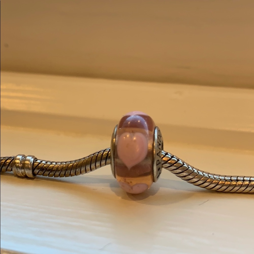 Pink heart pandora charm